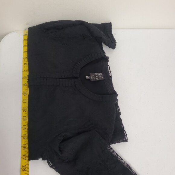 Due Per Due Women Whimsigoth Embroidered Mesh Cardigan Size S Black Fairy Grunge - Picture 7 of 10